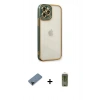 ieg™ iPhone 12 Pro Max Kılıf Çekirdek Klasik Serisi - Siyah Joko Magic 5D Hayalet Cam + Siyah Shine Kamera Lens Koruma Cam