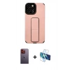 ieg™ iPhone 12 Pro Max Kılıf Çekirdek Yansıma - Siyah 3D Antistatik Seramik Nano Ekran Koruyucu + Turuncu Neon Fosforlu Kamera Lens