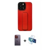 ieg™ iPhone 12 Pro Max Kılıf Çekirdek Yansıma - Siyah 3D Antistatik Seramik Nano Ekran Koruyucu + Turuncu Neon Fosforlu Kamera Lens
