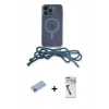 ieg™ iPhone 12 Pro Max Kılıf Eksen Özel Seri - Şeffaf Uv Polymer Nano Ekran Koruyucu + Mavi Shine Kamera Lens Koruma Cam