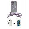 ieg™ iPhone 12 Pro Max Kılıf Eksen Özel Seri - Siyah 18D Cam Ekran Koruyucu + Gold Shine Kamera Lens