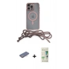ieg™ iPhone 12 Pro Max Kılıf Eksen Özel Seri - Siyah 20D Premium Cam Ekran Koruyucu + Mavi Renkli Kamera Lens Koruma Cam