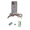 ieg™ iPhone 12 Pro Max Kılıf Eksen Özel Seri - Siyah 20D Premium Cam Ekran Koruyucu + Pembe Shine Kamera Lens Koruma Cam