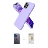 ieg™ iPhone 12 Pro Max Kılıf Kozmos Yansıma Özel Seri - Siyah Mat Seramik Nano Ekran Koruyucu + Mavi Neon Fosforlu Kamera Lens