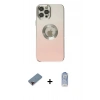 ieg™ iPhone 12 Pro Max Kılıf Kutup Yansıma Özel Seri - Siyah Joko Magic 5D Cam + Kırmızı Metal Kamera Lens Koruma Cam