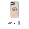 ieg™ iPhone 12 Pro Max Kılıf Kutup Yansıma Özel Seri - Siyah Joko Magic 5D Cam + Turuncu Renkli Kamera Lens Koruma Cam
