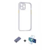 ieg™ iPhone 12 Pro Max Kılıf Nova Asil Özel Seri - Siyah 3D Antistatik Seramik Nano Ekran Koruyucu + Gold Metal Kamera Lens Koruma Cam