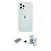ieg™ iPhone 12 Pro Max Kılıf Nova Çizgi - Şeffaf Royal Nano Ekran Koruyucu + Sarı Renkli Kamera Lens Koruma Cam