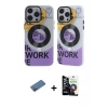 ieg™ iPhone 12 Pro Max Kılıf Nova Doku Koleksiyonu - Şeffaf Temperli Cam Ekran Koruyucu + Gold Shine Kamera Lens Koruma Cam