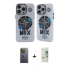 ieg™ iPhone 12 Pro Max Kılıf Nova Doku Koleksiyonu - Siyah 20D Premium Cam Ekran Koruyucu + Yeşil Neon Fosforlu Kamera Lens