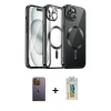 ieg™ iPhone 12 Pro Max Kılıf Nova Işık Özel Seri - Siyah Polymer Nano Ekran Koruyucu + Sarı Neon Fosforlu Kamera Lens
