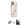 ieg™ iPhone 12 Pro Max Kılıf Nova Işık Prime - Şeffaf Temperli Cam Ekran Koruyucu + Siyah Metal Kamera Lens Koruma Cam