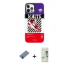 ieg™ iPhone 12 Pro Max Kılıf Siluet Çizgi Koleksiyonu - Siyah 20D Premium Cam Ekran Koruyucu + Siyah Metal Kamera Lens Koruma Cam