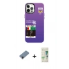 ieg™ iPhone 12 Pro Max Kılıf Siluet Çizgi Koleksiyonu - Siyah 20D Premium Cam Ekran Koruyucu + Siyah Metal Kamera Lens Koruma Cam