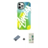 ieg™ iPhone 12 Pro Max Kılıf Siluet Çizgi Koleksiyonu - Siyah 20D Premium Cam Ekran Koruyucu + Siyah Metal Kamera Lens Koruma Cam