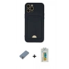 ieg™ iPhone 12 Pro Max Kılıf Vadi Çizgi Prime - Siyah Polymer Nano Ekran Koruyucu + Gümüş Metal Kamera Lens Koruma Cam