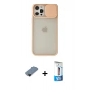 ieg™ iPhone 12 Pro Max Kılıf Vadi Çizgi - Siyah 5D Eko Cam Ekran Koruyucu + Siyah Shine Kamera Lens Koruma Cam