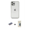 ieg™ iPhone 12 Pro Max Kılıf Vadi Minimal - Siyah 6D Mat Seramik Hayalet Nano Ekran Koruyucu + Turuncu Renkli Kamera Lens Koruma Cam