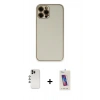 ieg™ iPhone 12 Pro Max Kılıf Yadigar Klasik - Siyah Joko 5D Cam + Gökkuşağı Shine Kamera Lens