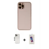ieg™ iPhone 12 Pro Max Kılıf Yadigar Klasik - Siyah Joko 5D Cam + Gökkuşağı Shine Kamera Lens