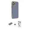 ieg™ iPhone 12 Pro Max Kılıf Yankı Serisi - Şeffaf Uv Polymer Nano Ekran Koruyucu + Sarı Renkli Kamera Lens Koruma Cam