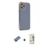 ieg™ iPhone 12 Pro Max Kılıf Yankı Serisi - Siyah 20D Premium Cam Ekran Koruyucu + Siyah Shine Kamera Lens Koruma Cam