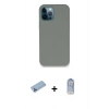 ieg™ iPhone 12 Pro Max Kılıf Zirve Modern Özel Seri - Siyah Joko Magic 5D Cam + Mavi Shine Kamera Lens Koruma Cam