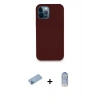 ieg™ iPhone 12 Pro Max Kılıf Zirve Modern Özel Seri - Siyah Joko Magic 5D Cam + Mavi Shine Kamera Lens Koruma Cam
