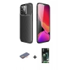 ieg™ iPhone 13 Pro Kılıf Eksen Form Prime - Şeffaf 360 Full Body Arka Koruyucu + Turuncu Renkli Kamera Lens Koruma Cam