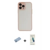 ieg™ iPhone 13 Pro Max Kılıf Ahenk Çizgi Serisi - Şeffaf Pasifik Cam Ekran Koruyucu + Mavi Shine Kamera Lens Koruma Cam