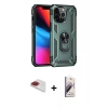 ieg™ iPhone 13 Pro Max Kılıf Ahenk Klasik Koleksiyonu - Siyah Bilvis 3D Mat Cam Ekran Koruyucu + Kırmızı Pers Alüminyum Kamera Lens