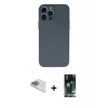 ieg™ iPhone 13 Pro Max Kılıf Ahenk Serisi - Şeffaf 360 Full Body Arka Koruyucu + Sierra Blue Pers Alüminyum Kamera Lens