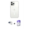 ieg™ iPhone 13 Pro Max Kılıf Ahenk Yansıma Prime - Siyah Bilvis 5in1 3D Magic Cam Ekran Koruyucu + Lacivert Pers Alüminyum Kamera Lens
