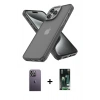 MARSİLYAN™- iPhone 13 Pro Max Kılıf Atlas Form - Şeffaf 360 Full Body Arka Koruyucu + Neon Fosforlu Kamera Lens - BZ