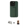 ieg™ iPhone 13 Pro Max Kılıf Çekirdek Yansıma - Şeffaf Maxco Cam Ekran Koruyucu + Beyaz Rainbow Kamera Lens Koruma Cam