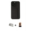 ieg™ iPhone 13 Pro Max Kılıf Çekirdek Yansıma - Şeffaf Maxco Cam Ekran Koruyucu + Beyaz Rainbow Kamera Lens Koruma Cam