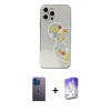 ieg™ iPhone 13 Pro Max Kılıf Eksen Asil Prime - Siyah Bilvis 5in1 3D Magic Cam Ekran Koruyucu + Mavi Neon Fosforlu Kamera Lens