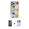 ieg™ iPhone 13 Pro Max Kılıf Eksen Asil Prime - Siyah Bilvis 5in1 3D Magic Cam Ekran Koruyucu + Mavi Neon Fosforlu Kamera Lens