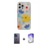 ieg™ iPhone 13 Pro Max Kılıf Eksen Asil Prime - Siyah Bilvis 5in1 3D Magic Cam Ekran Koruyucu + Mavi Neon Fosforlu Kamera Lens