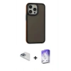 ieg™ iPhone 13 Pro Max Kılıf Eksen Işık - Siyah Bilvis 5in1 3D Magic Cam Ekran Koruyucu + Sierra Blue Pers Alüminyum Kamera Lens