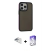 ieg™ iPhone 13 Pro Max Kılıf Eksen Işık - Siyah Bilvis 5in1 3D Magic Cam Ekran Koruyucu + Sierra Blue Pers Alüminyum Kamera Lens