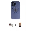 ieg™ iPhone 13 Pro Max Kılıf Eksen Klasik Prime - Şeffaf Maxco Cam Ekran Koruyucu + Kırmızı Rainbow Kamera Lens Koruma Cam