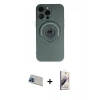ieg™ iPhone 13 Pro Max Kılıf Eksen Klasik Prime - Siyah Bilvis 3D Mat Cam Ekran Koruyucu + Mavi Rainbow Kamera Lens Koruma Cam