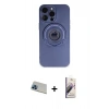 ieg™ iPhone 13 Pro Max Kılıf Eksen Klasik Prime - Siyah Bilvis 3D Mat Cam Ekran Koruyucu + Mavi Rainbow Kamera Lens Koruma Cam