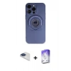 ieg™ iPhone 13 Pro Max Kılıf Eksen Klasik Prime - Siyah Bilvis 5in1 3D Magic Cam Ekran Koruyucu + Lacivert Pers Alüminyum Kamera Lens