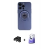 ieg™ iPhone 13 Pro Max Kılıf Eksen Klasik Prime - Siyah Bilvis 5in1 5D Magic Hayalet Cam Ekran Koruyucu + Gümüş Raze Metal Kamera Lens