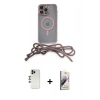 ieg™ iPhone 13 Pro Max Kılıf Eksen Özel Seri - Siyah Bilvis 3D Mat Cam Ekran Koruyucu + Gold Shine Kamera Lens