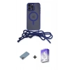 ieg™ iPhone 13 Pro Max Kılıf Eksen Özel Seri - Siyah Bilvis 5in1 3D Magic Cam Ekran Koruyucu + Gökkuşağı Shine Kamera Lens Koruma Cam