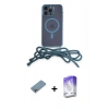 ieg™ iPhone 13 Pro Max Kılıf Eksen Özel Seri - Siyah Bilvis 5in1 3D Magic Cam Ekran Koruyucu + Gökkuşağı Shine Kamera Lens Koruma Cam