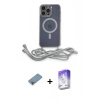 ieg™ iPhone 13 Pro Max Kılıf Eksen Özel Seri - Siyah Bilvis 5in1 3D Magic Cam Ekran Koruyucu + Gökkuşağı Shine Kamera Lens Koruma Cam
